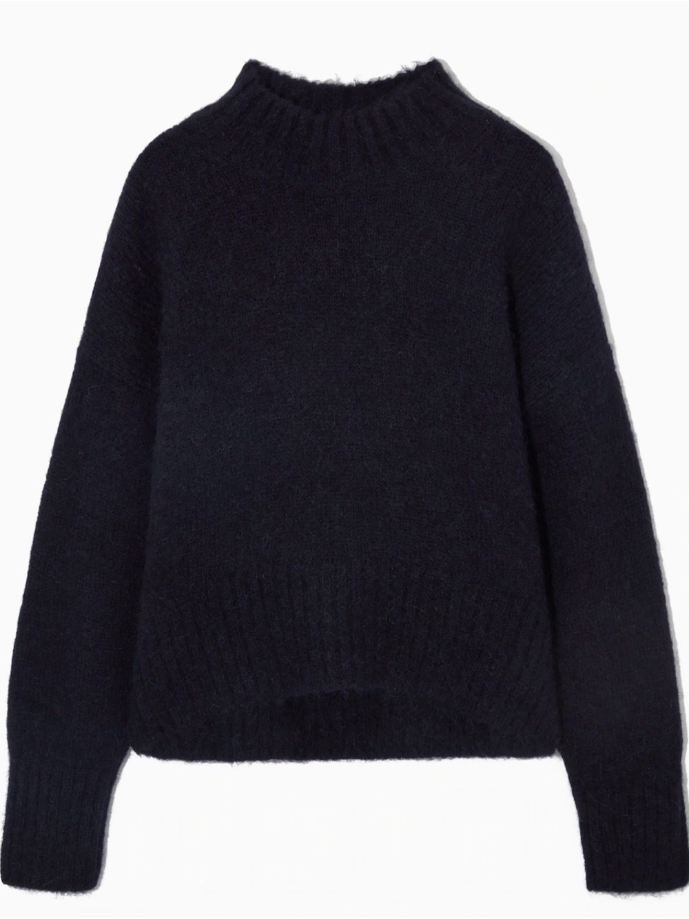 COS Dark Navy Boxy Alpaca-Blend Jumper Oversized Cozy Sweater S